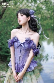 Cyans Qing Monet's Water Lilies Corset Top II Skirts and Sets(4 Colours/Full Payment Without Shipping)